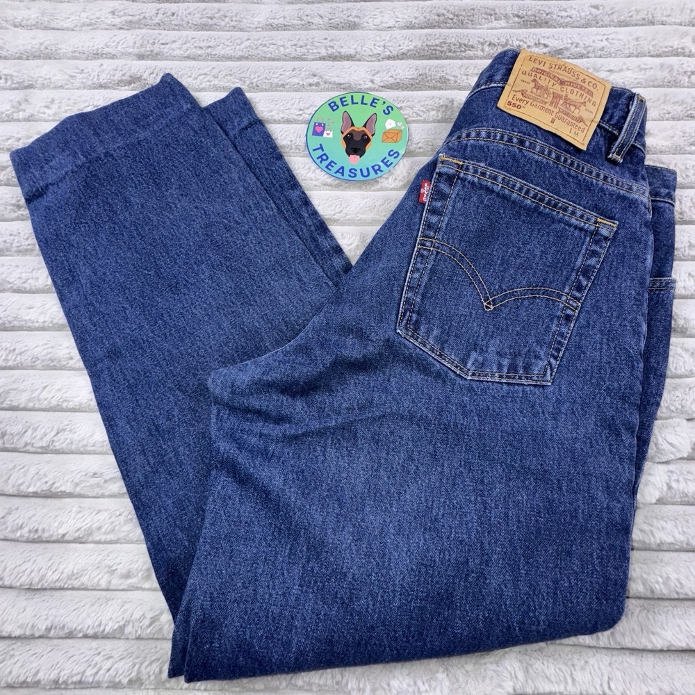 Levi's VTG Misses 14 32x29 550 Tapered Relaxed Fit Medium Wash USA Made Jeans
